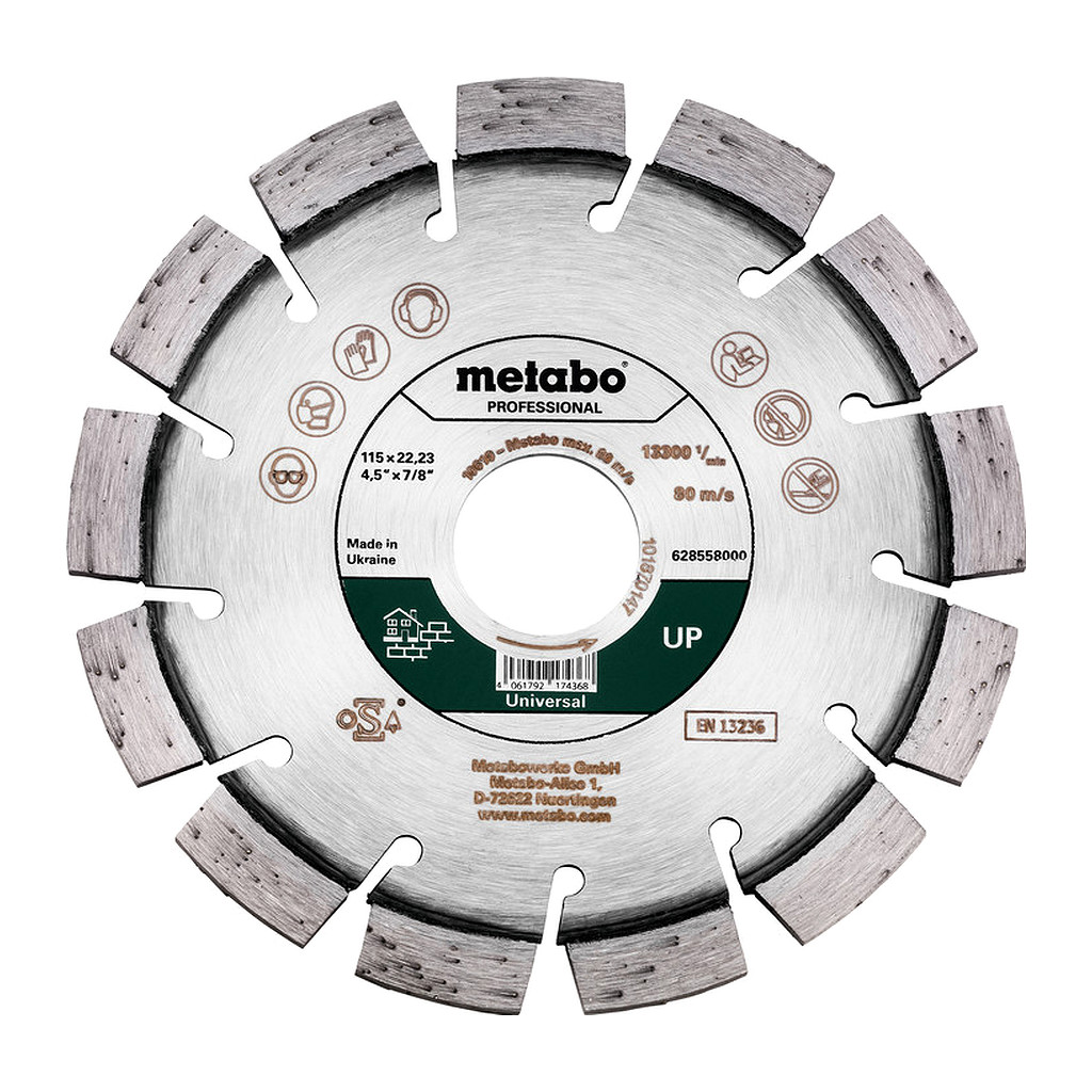 Metabo 628558000 - Diamantový rezný kotúč 115 x 22,23 mm, „UP“, Universal „professional“