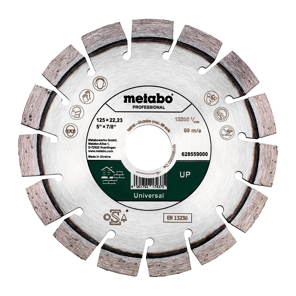 Metabo 628559000 - Diamantový rezný kotúč 125 x 22,23 mm, „UP“, Universal „professional“