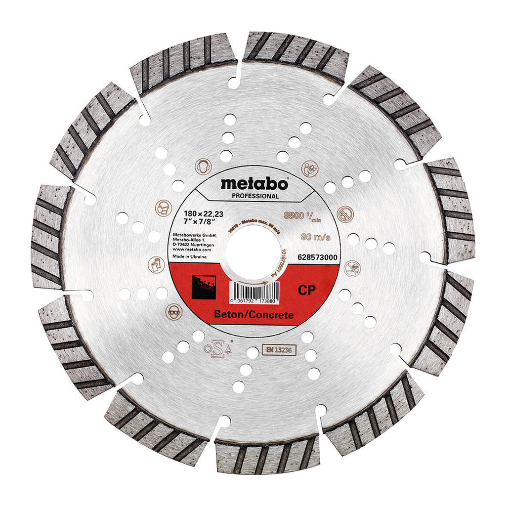 Metabo 628573000 - Diamantový rezný kotúč 180 x 22,23 mm, „CP“, betón „professional“