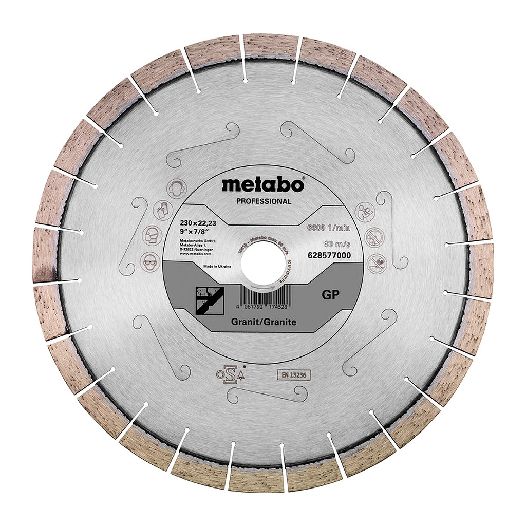 Metabo 628577000 - Diamantový rezný kotúč 230 x 22,23 mm, „GP“, žula „professional“