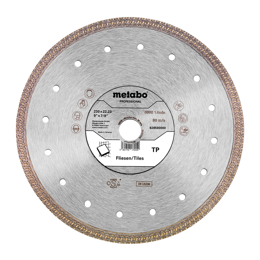 Metabo 628580000 - Diamantový rezný kotúč 230 x 22,23 mm, „TP“, dlažba „professional“