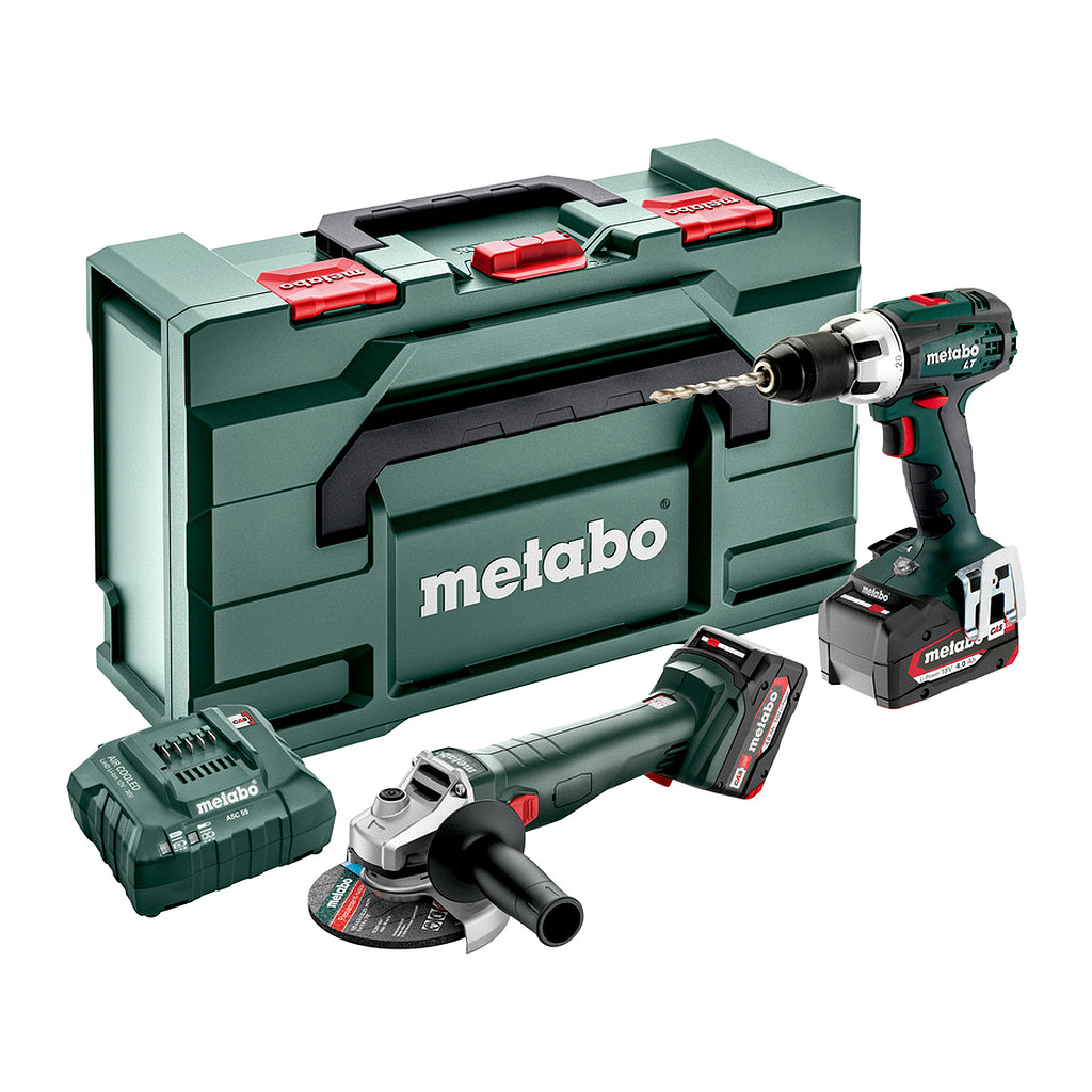 Metabo 685206510 - Combo Set 2.4.1 18 V - AKU stroje v súprave, 18V, metaBOX 165 L, BS 18 LT + W 18 L 9-125 Quick