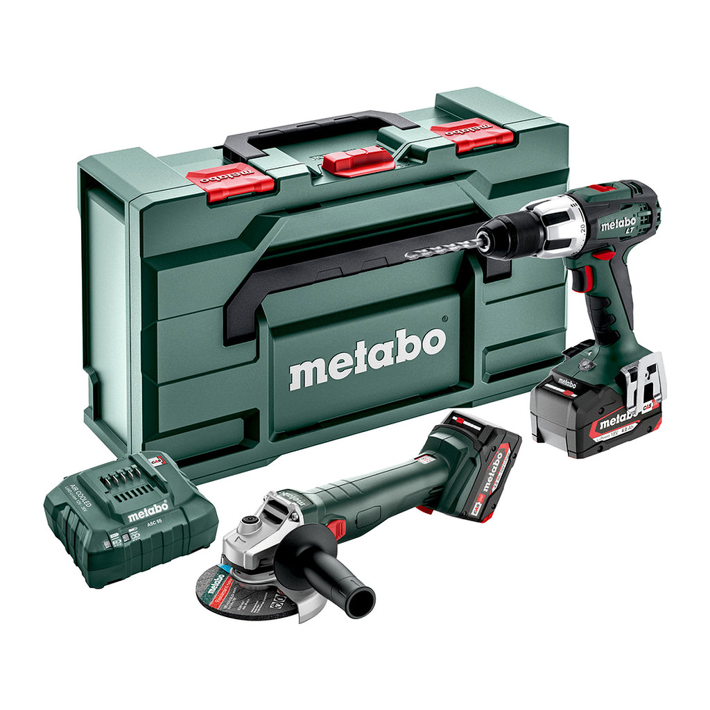 Metabo 685207510 - Combo Set 2.4.2 18 V - AKU stroje v súprave, 18V, metaBOX 165 L, SB 18 LT + W 18 L 9-125 Quick