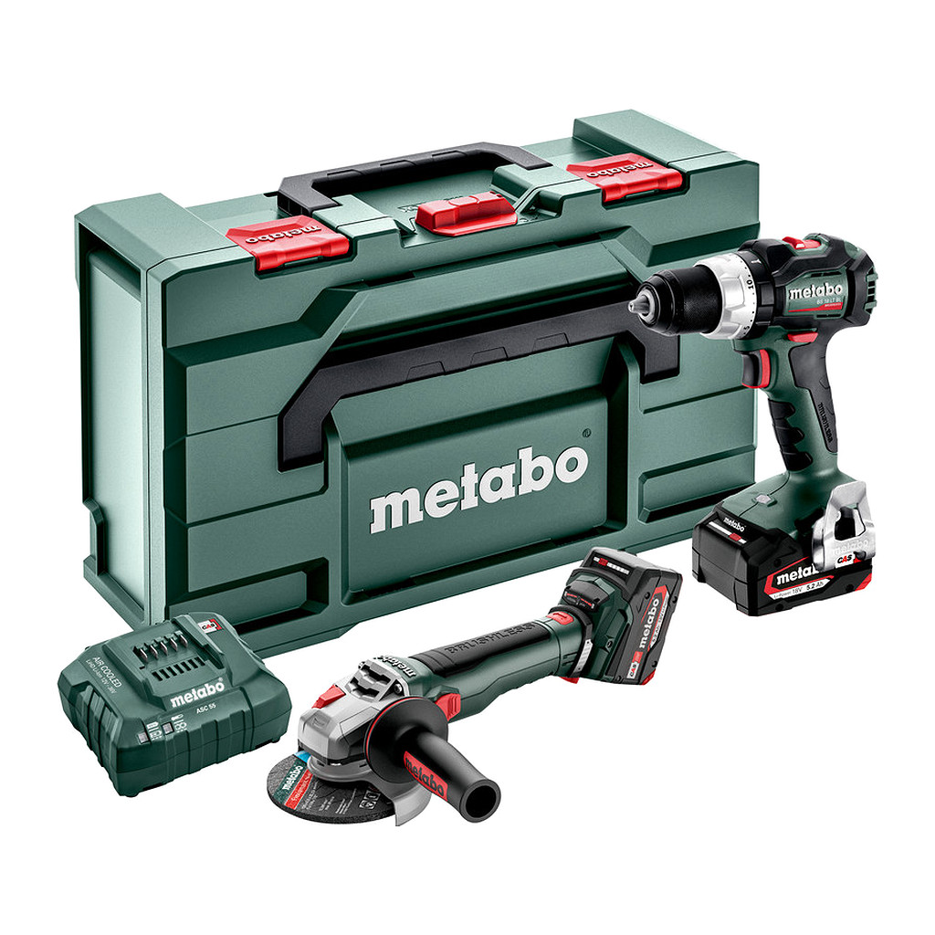 Metabo 685208650 - Combo Set 2.9.4 18 V - AKU stroje v súprave, 18V, metaBOX 165 L, BS 18 LT BL + WB 18 LT BL 11-125 Quick