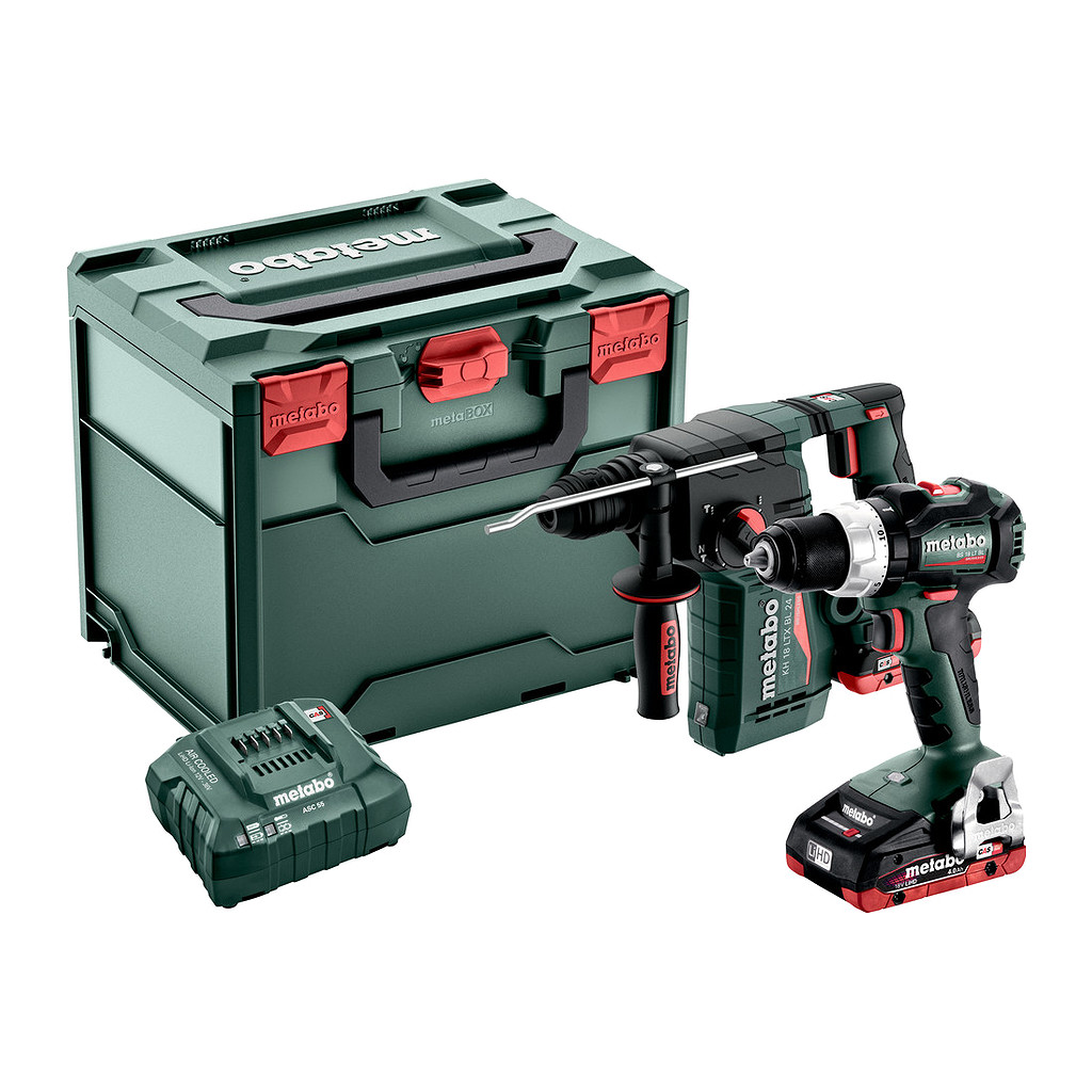 Metabo 685218800 - Combo Set 2.3.6 18 V - AKU stroje v súprave, 18V, metaBOX 340, BS 18 LT BL + KH 18 LTX BL 24