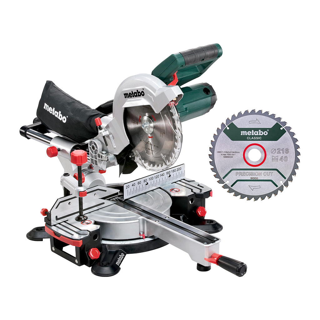 Metabo 690827000 - KGS 216 M Set - Skracovacia píla, Kartón, s 2. pílovým listom zo spekaného karbidu