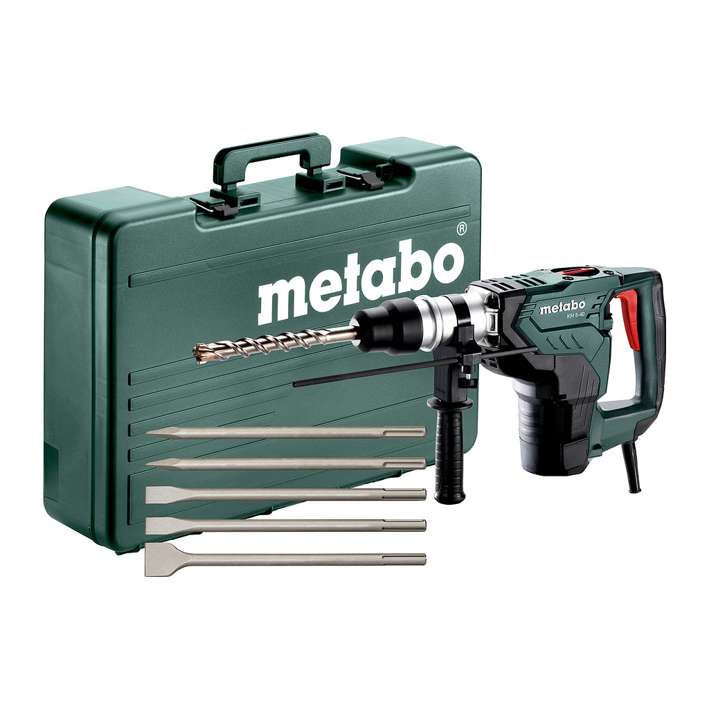 Metabo 691057000 - KH 5-40 Set - Kombinované kladivo, Kufor z umelej hmoty, so súpravou sekáčov SDS-max (5 ks)