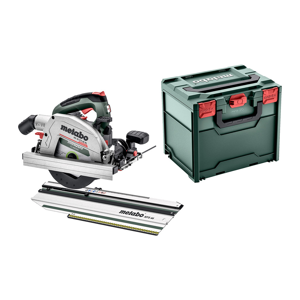 Metabo 691194000 - KS 18 LTX 66 BL Set - AKU ručná kotúčová píla, 18V, metaBOX 340, s orezávacou lištou KFS 44