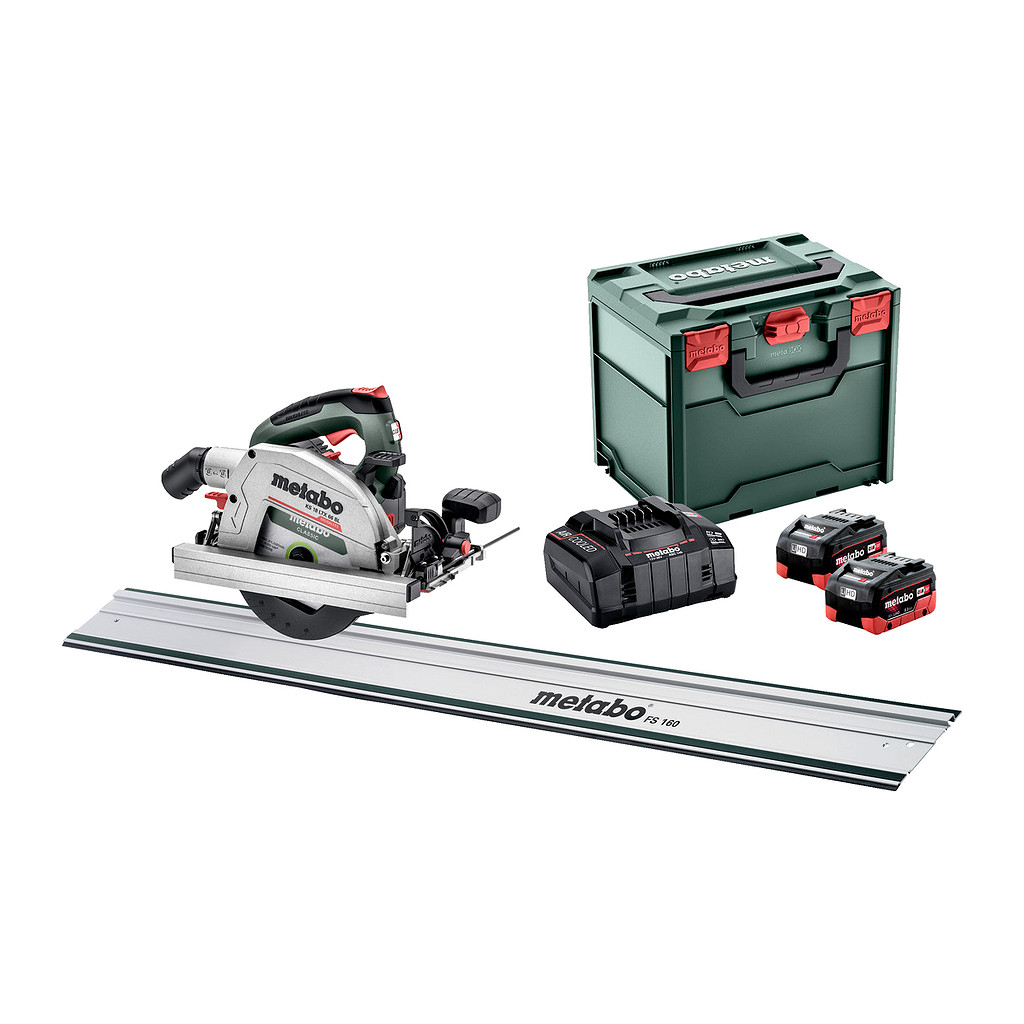 Metabo 691194810 - KS 18 LTX 66 BL Set - AKU ručná kotúčová píla, 18V 2x8Ah LiHD, Nabíjačka ASC 145, metaBOX 340, s vodiacou lištou FS 160