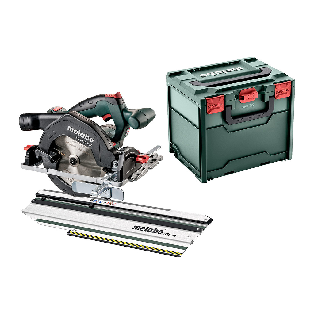 Metabo 691195000 - KS 18 LTX 57 Set - AKU ručná kotúčová píla, 18V, metaBOX 340, s orezávacou lištou KFS 44