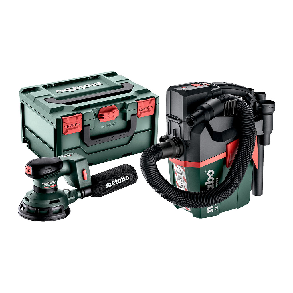 Metabo 691199000 - Set SXA 18 LTX 125 BL + AS 18 L PC Compact - AKU stroje v súprave, 18V,