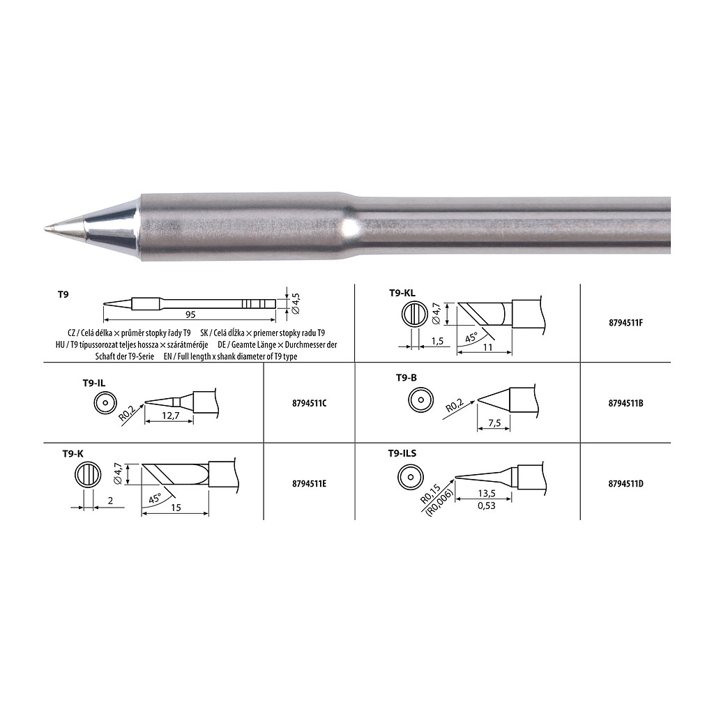 Extol Industrial 8794511B - Hrot spájkovací T9-B pre 8794511