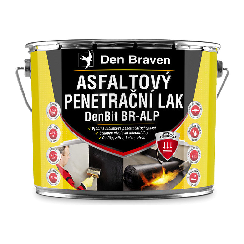 Den Braven 11001BI - Asfaltový penetračný lak DenBit BR – ALP 9 kg plechovka