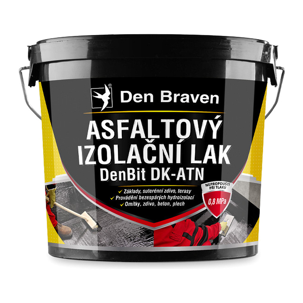 Den Braven 11004BI - Asfaltový izolačný lak DenBit DK – ATN 9 kg vedro