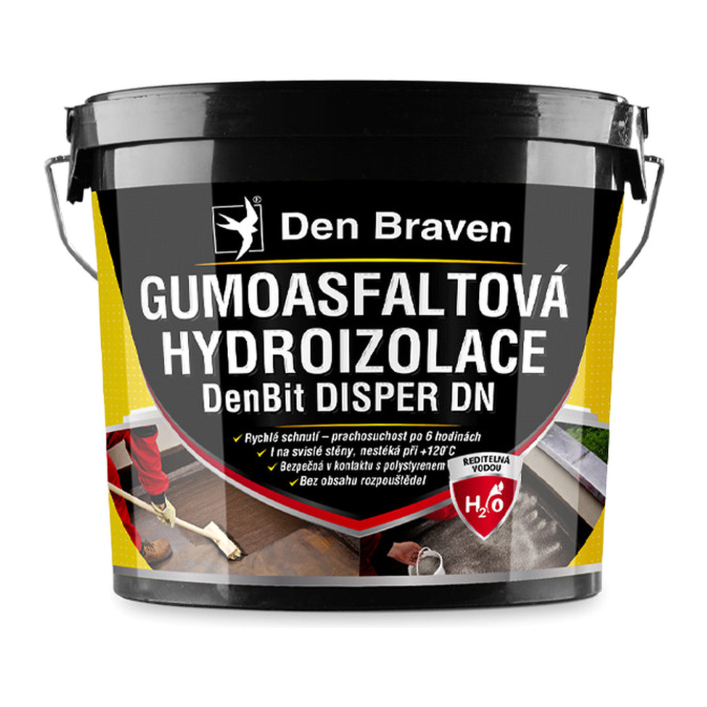 Den Braven 11008BI - Gumoasfaltová hydroizolácia DenBit DISPER DN 5 kg vedro