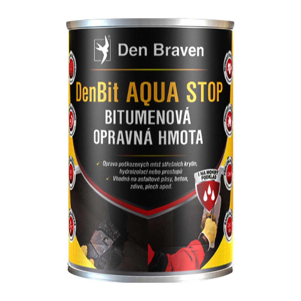 Den Braven 11019BI - DenBit AQUA STOP Bitúmenová opravná hmota 1 kg plechovka