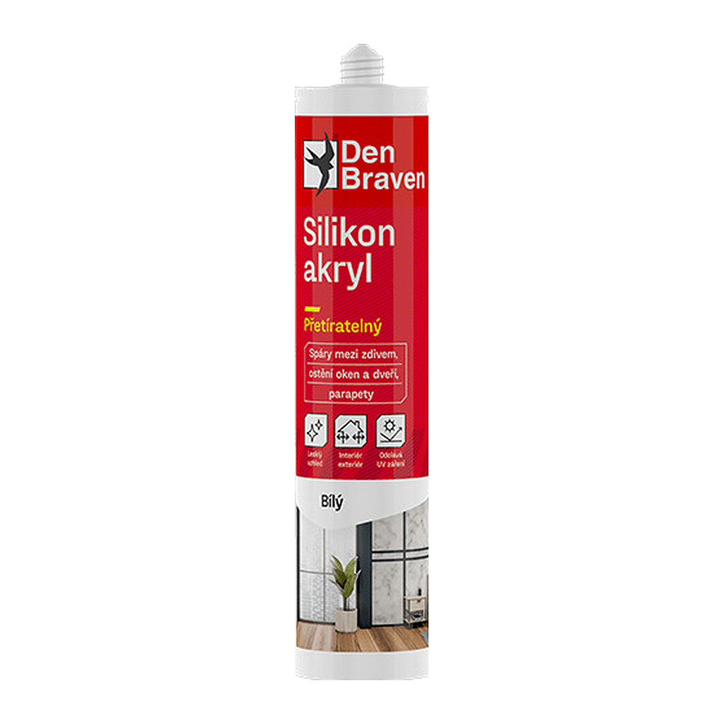 Den Braven 20202RL - Silikón akrylový tmel 280 ml kartuša biela