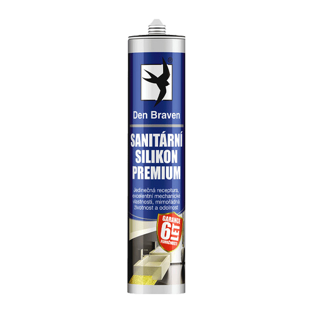 Den Braven 30212PM - Sanitárny silikón PRÉMIUM 280 ml kartuša biela