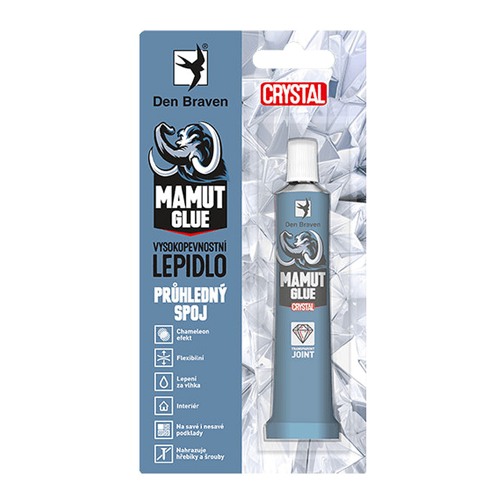 Den Braven 35008TU - MAMUT GLUE Crystal 25 ml tuba v blistri transparentná