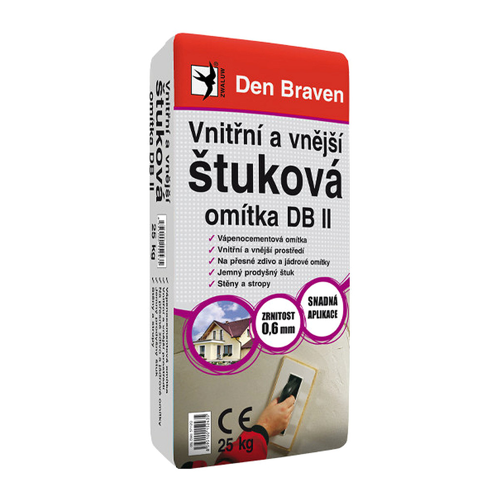 Den Braven 57112Q - Vnútorná a vonkajšia štuková omietka DB II 25 kg vrece