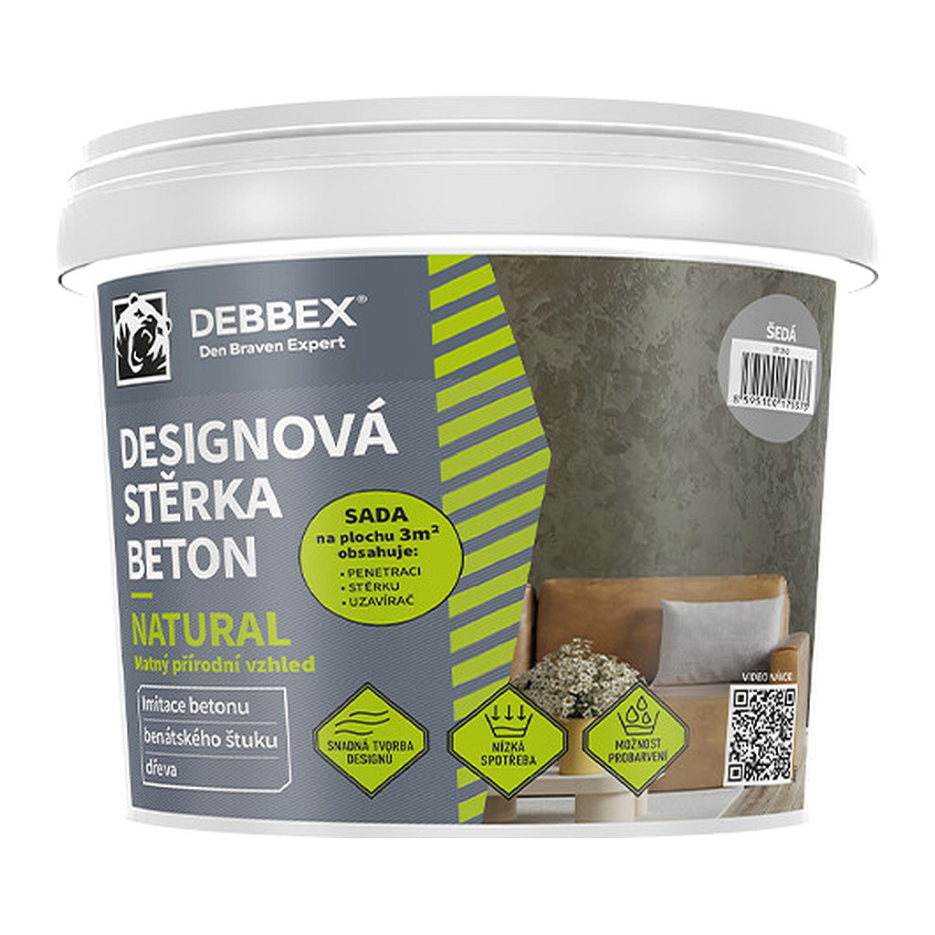 Den Braven 57131Q - Designová stierka BETÓN NATURAL 5 kg vedro sivá