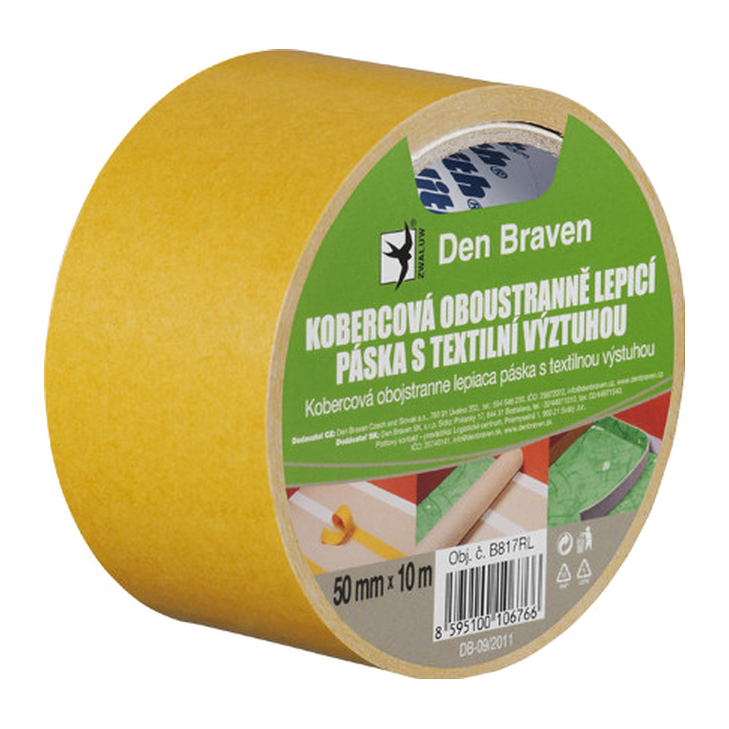 Den Braven B816RL - Kobercová obojstranne lepiaca páska s textilnou výstuhou 50 mm