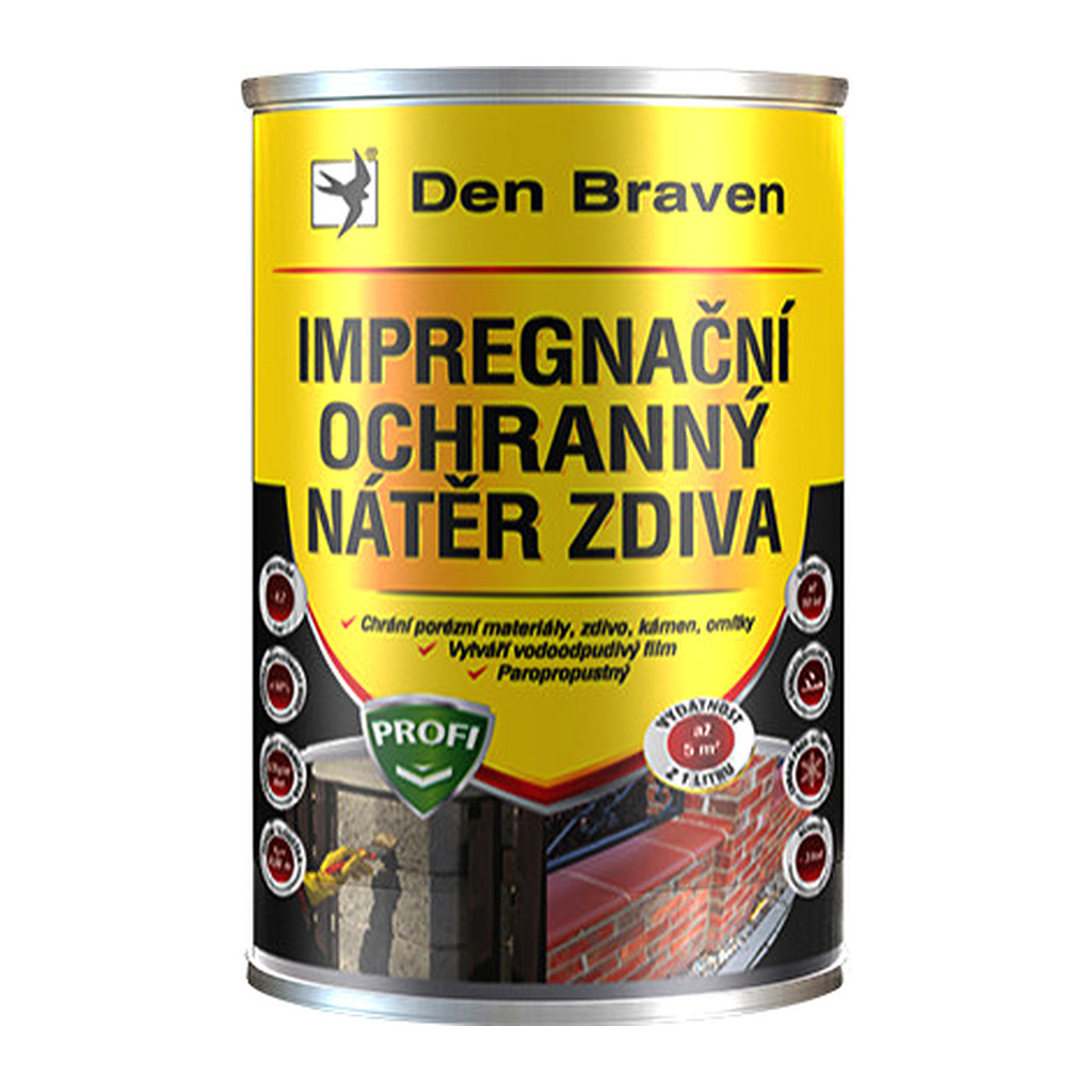 Den Braven CH00032 - Impregnačný a ochranný náter muriva PROFI 5 l plechový kanister transparentná