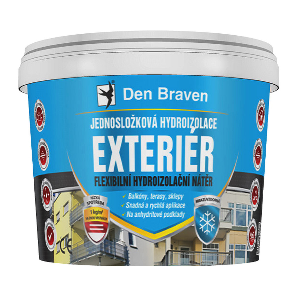 Den Braven CH0292 - Jednozložková hydroizolácia EXTERIÉR 5 kg vedro modrá