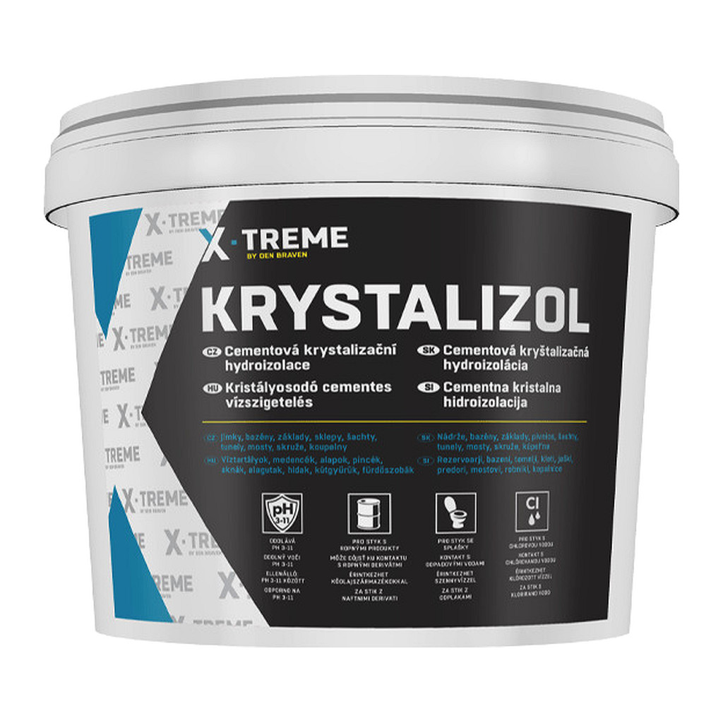 Den Braven CH0330 - Cementová kryštalizačná hydroizolácia Krystalizol 5 kg vedro sivá