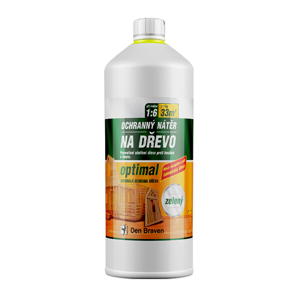 Den Braven CH060 - Ochranný náter na drevo OPTIMAL 1 kg fľaša zelená