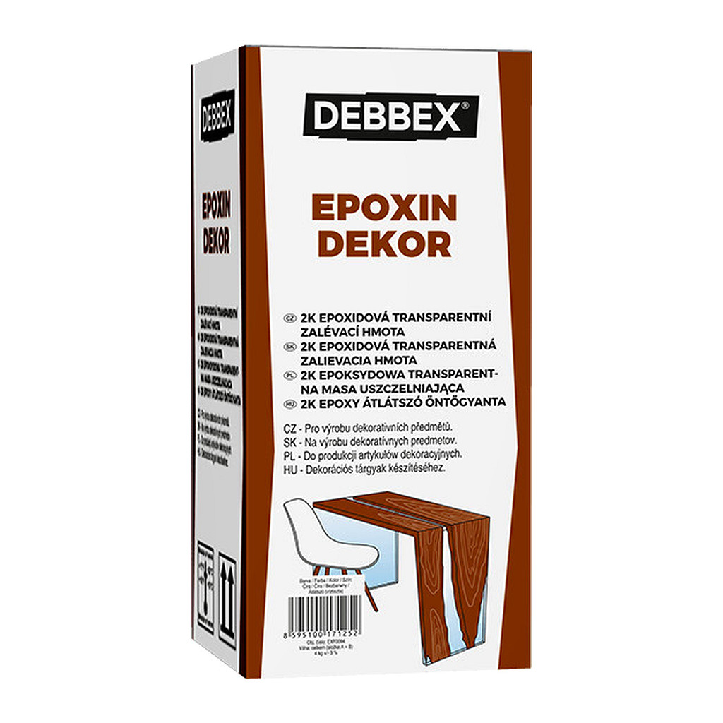 Den Braven EXF0094 - Epoxidová zalievacia hmota EPOXIN DEKOR 4 kg sada plechoviek v krabici transparentná