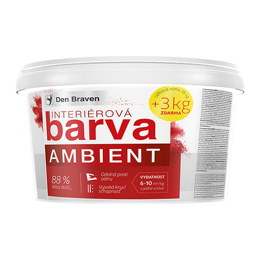 Den Braven T123N - Interiérová farba AMBIENT 30 kg vedro biela - belosť min. 88%