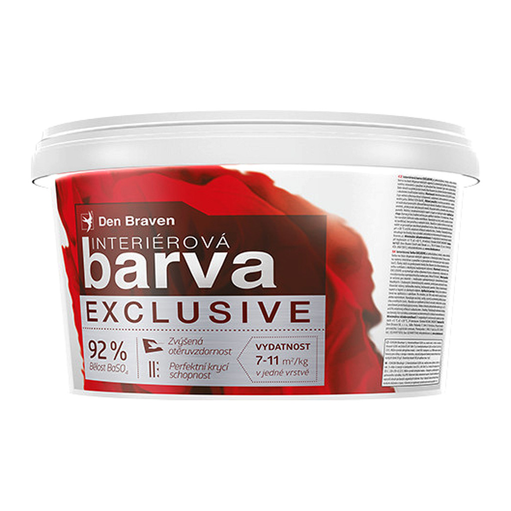 Den Braven T124EX - Interiérová farba EXCLUSIVE 15 kg vedro biela - belosť min. 92%