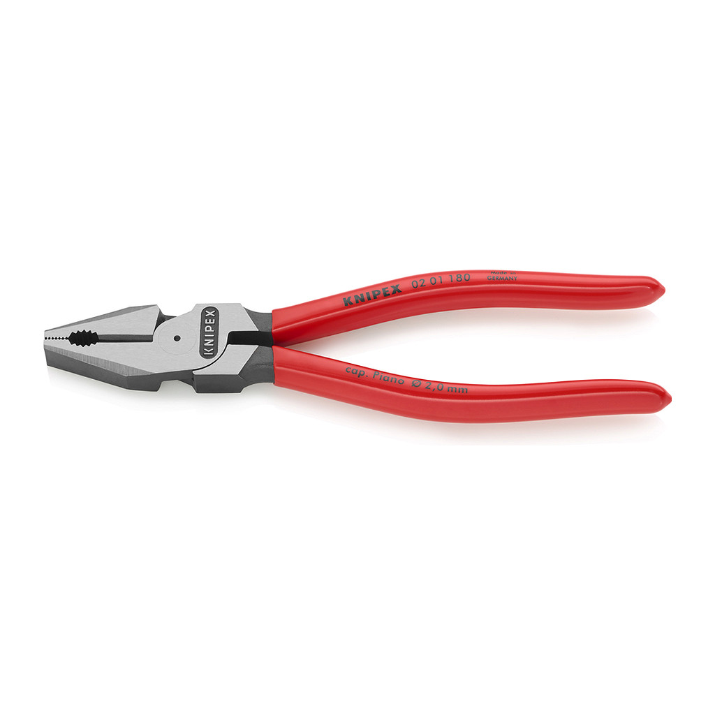 Knipex 02 01 180 - Kombinované kliešte s veľkou pákovou silou poplastované čierne atramentované 180 mm