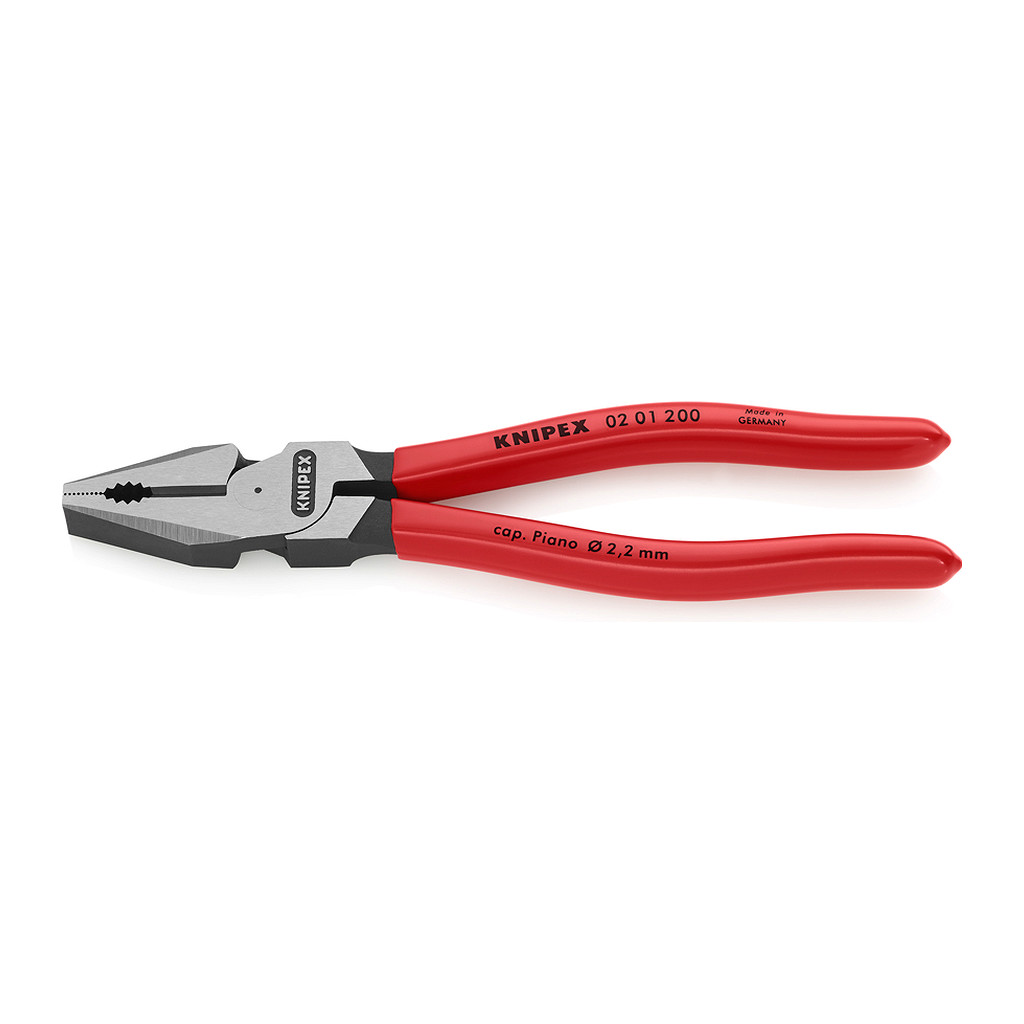 Knipex 02 01 200 - Kombinované kliešte s veľkou pákovou silou poplastované čierne atramentované 200 mm