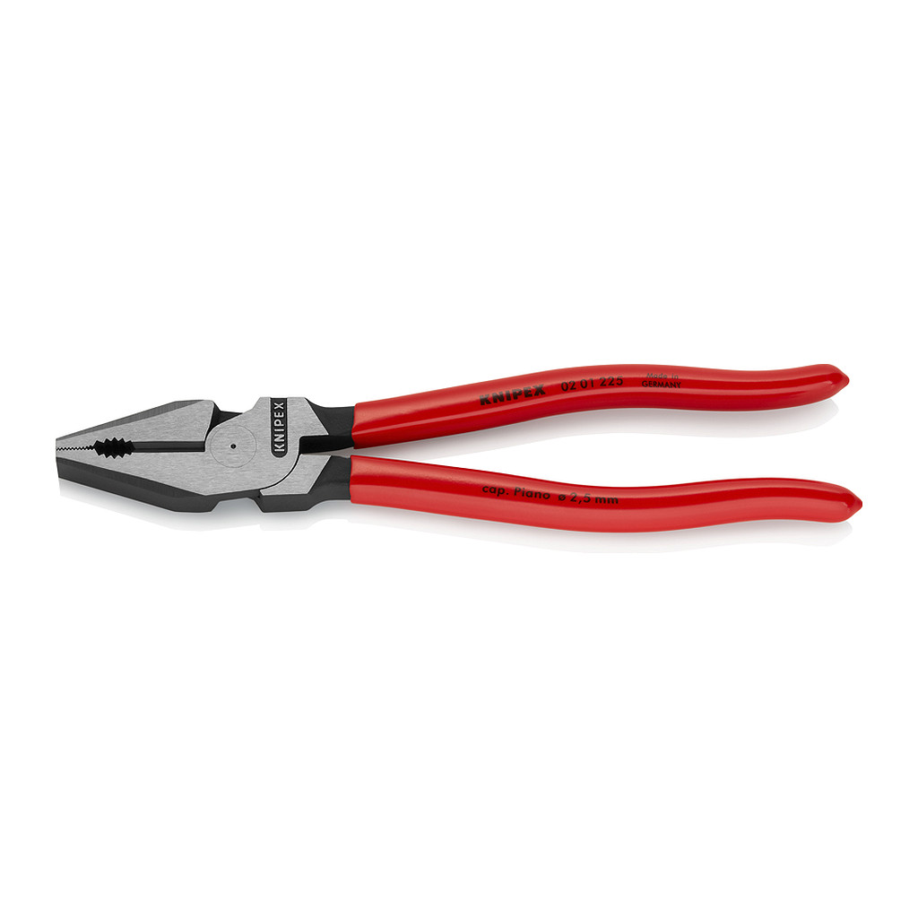 Knipex 02 01 225 - Kombinované kliešte s veľkou pákovou silou poplastované čierne atramentované 225 mm