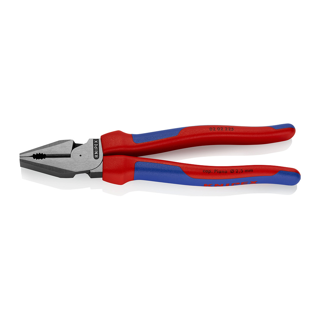 Knipex 02 02 225 - Kombinované kliešte s veľkou pákovou silou s multi-komponentnými úchopmi čierne atramentované 225 mm