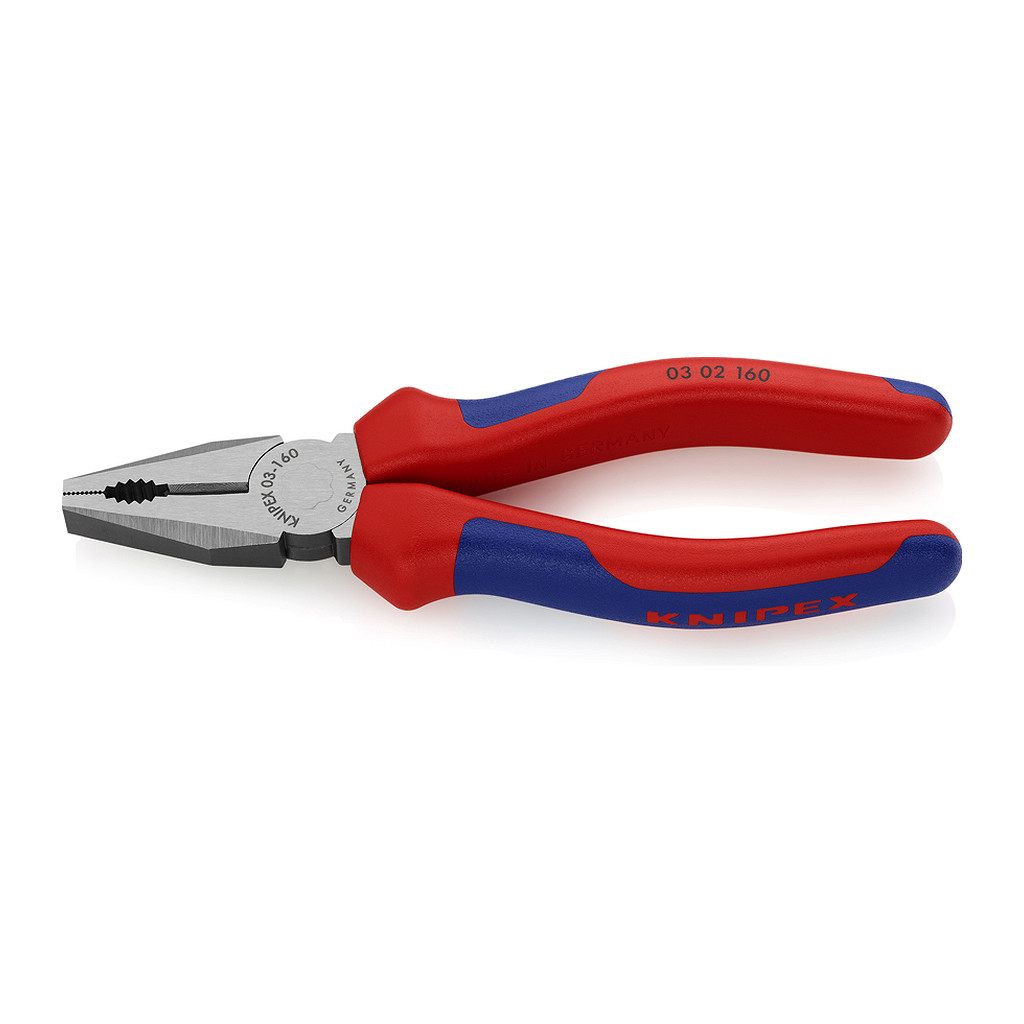 Knipex 03 02 160 - Kombinované kliešte s multi-komponentnými úchopmi čierne atramentované 160 mm