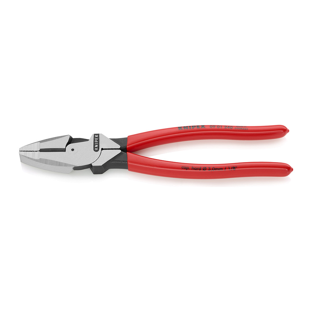 Knipex 09 01 240 - Kliešte „Lineman's“ Americký štýl s protišmykovým plastovým povrchom čierne atramentované 240 mm