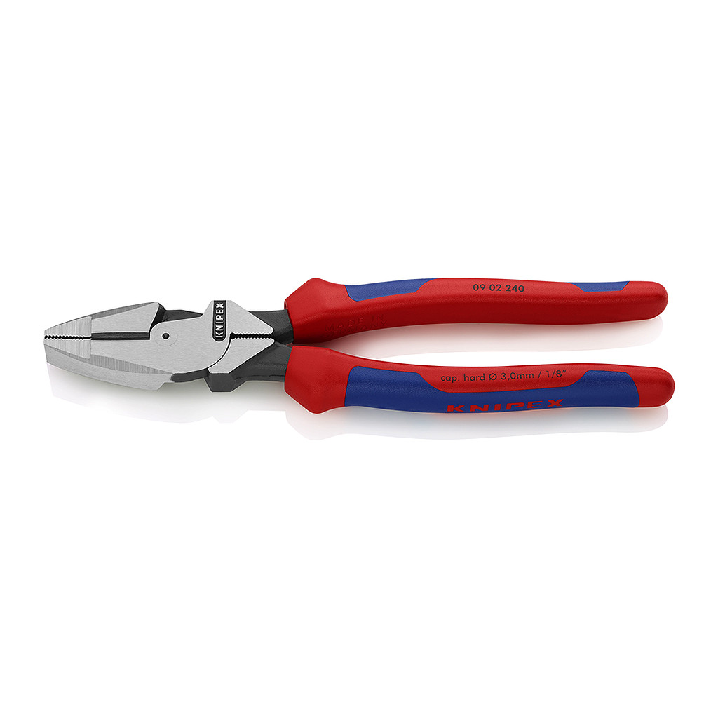 Knipex 09 02 240 - Kliešte „Lineman's“ Americký štýl s multi-komponentnými úchopmi čierne atramentované 240 mm