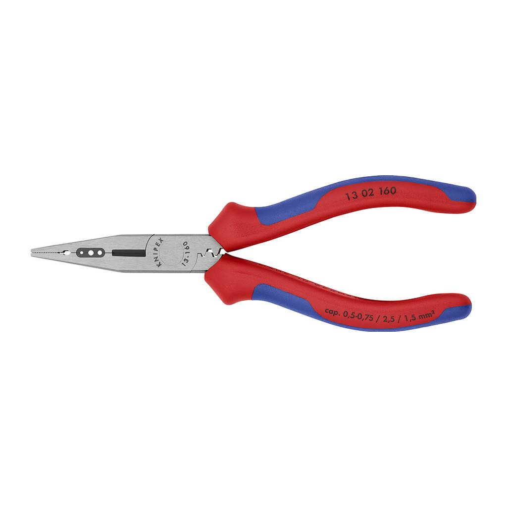 Knipex 13 02 160 - Elektrikárske kliešte s multi-komponentnými úchopmi čierne atramentované 160 mm