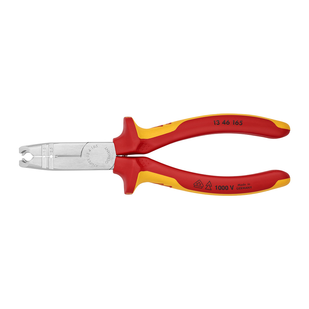 Knipex 13 46 165 - Odizolovacie kliešte izolované s multi-komponentnými rukoväťami, VDE testované pochrómované 165 mm