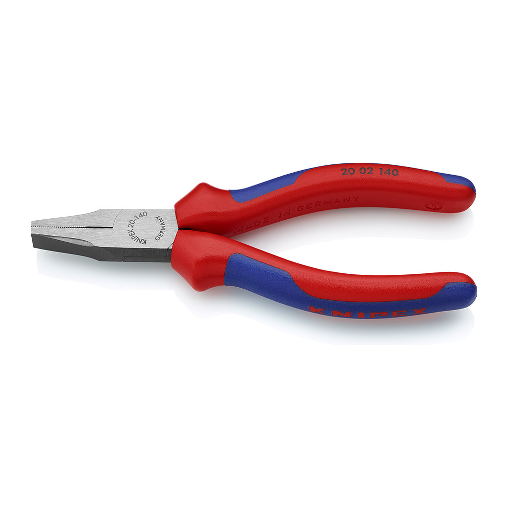 Knipex 20 02 140 - Kliešte s rovným nosom s multi-komponentnými úchopmi čierne atramentované 140 mm