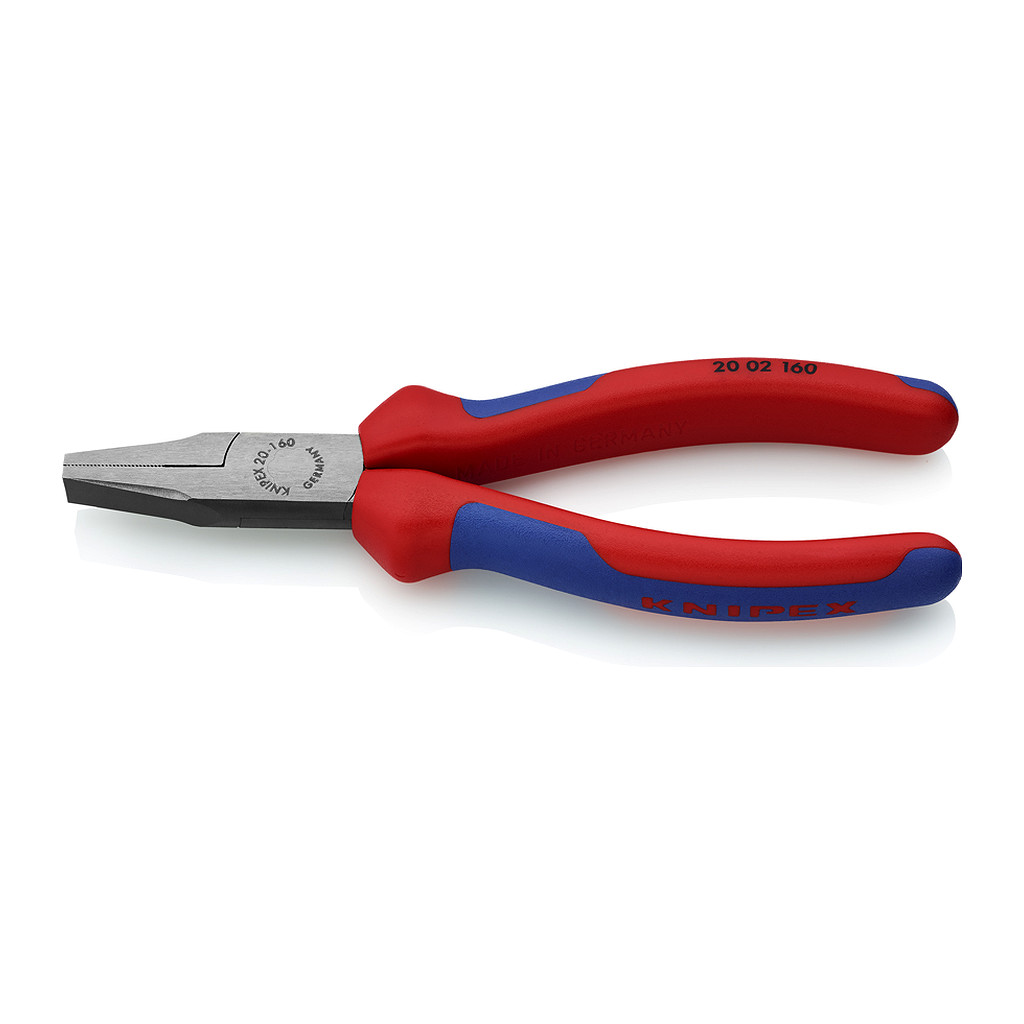 Knipex 20 02 160 - Kliešte s rovným nosom s multi-komponentnými úchopmi čierne atramentované 160 mm