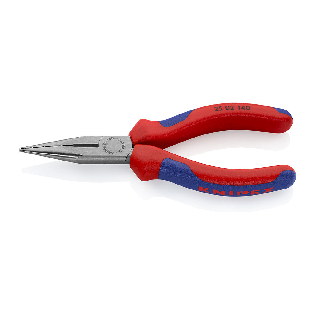 Knipex 25 02 140 - Polguľaté bočné cvikacie kliešte (Kliešte pre rádiotechnikov) s multi-komponentnými úchopmi čierne atramentované 140 mm