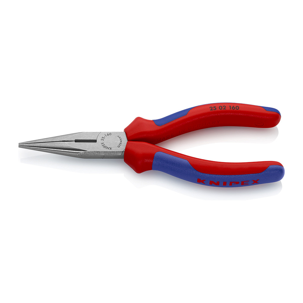 Knipex 25 02 160 - Polguľaté bočné cvikacie kliešte (Kliešte pre rádiotechnikov) s multi-komponentnými úchopmi čierne atramentované 160 mm