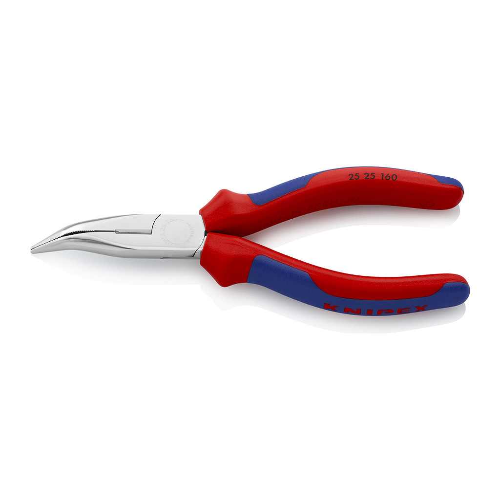 Knipex 25 25 160 - Polguľaté bočné cvikacie kliešte (Kliešte pre rádiotechnikov) s multi-komponentnými úchopmi pochrómované 160 mm