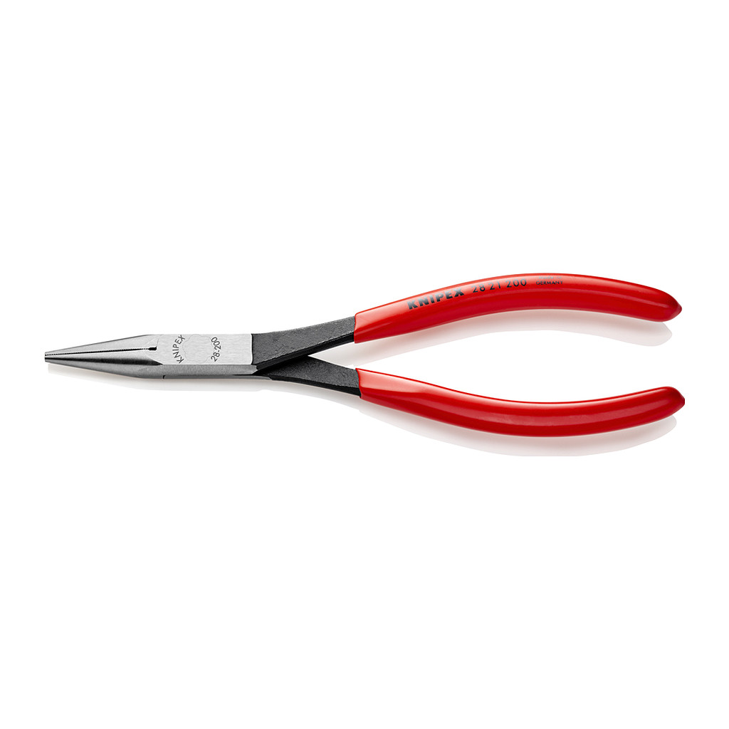 Knipex 28 21 200 - Kliešte s dlhým nosom poplastované čierne atramentované 200 mm