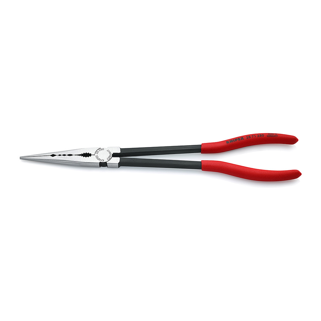 Knipex 28 71 280 - Kliešte s dlhým nosom s transverznými profilmi poplastované čierne atramentované 280 mm