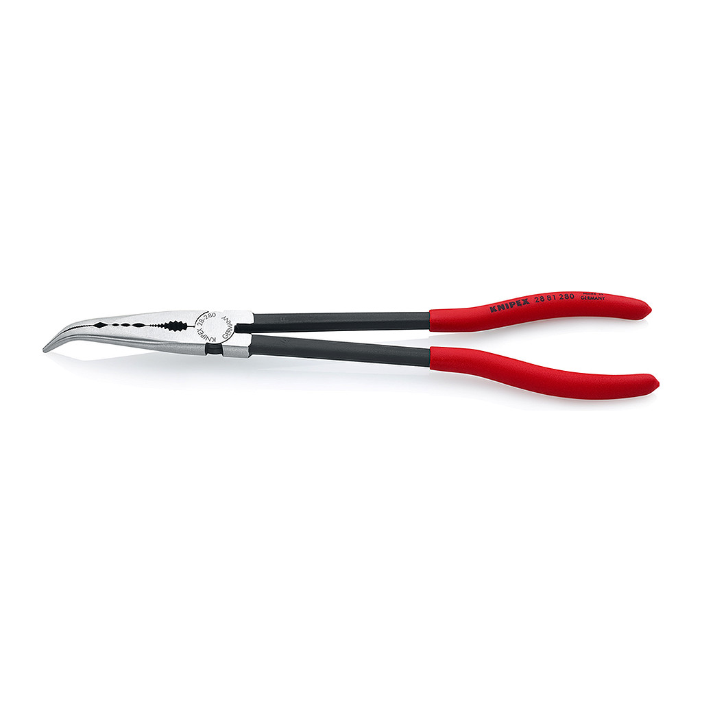 Knipex 28 81 280 - Kliešte s dlhým nosom s transverznými profilmi poplastované čierne atramentované 280 mm